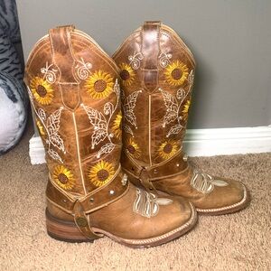 Sunflower Cowgirl Boots